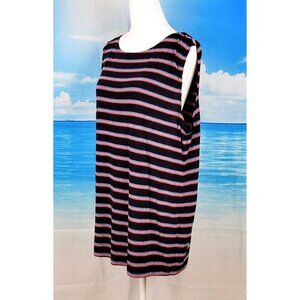 The TRAVEL COLLECTION Top Slinky BLACK Striped Tunic shirt size 1x